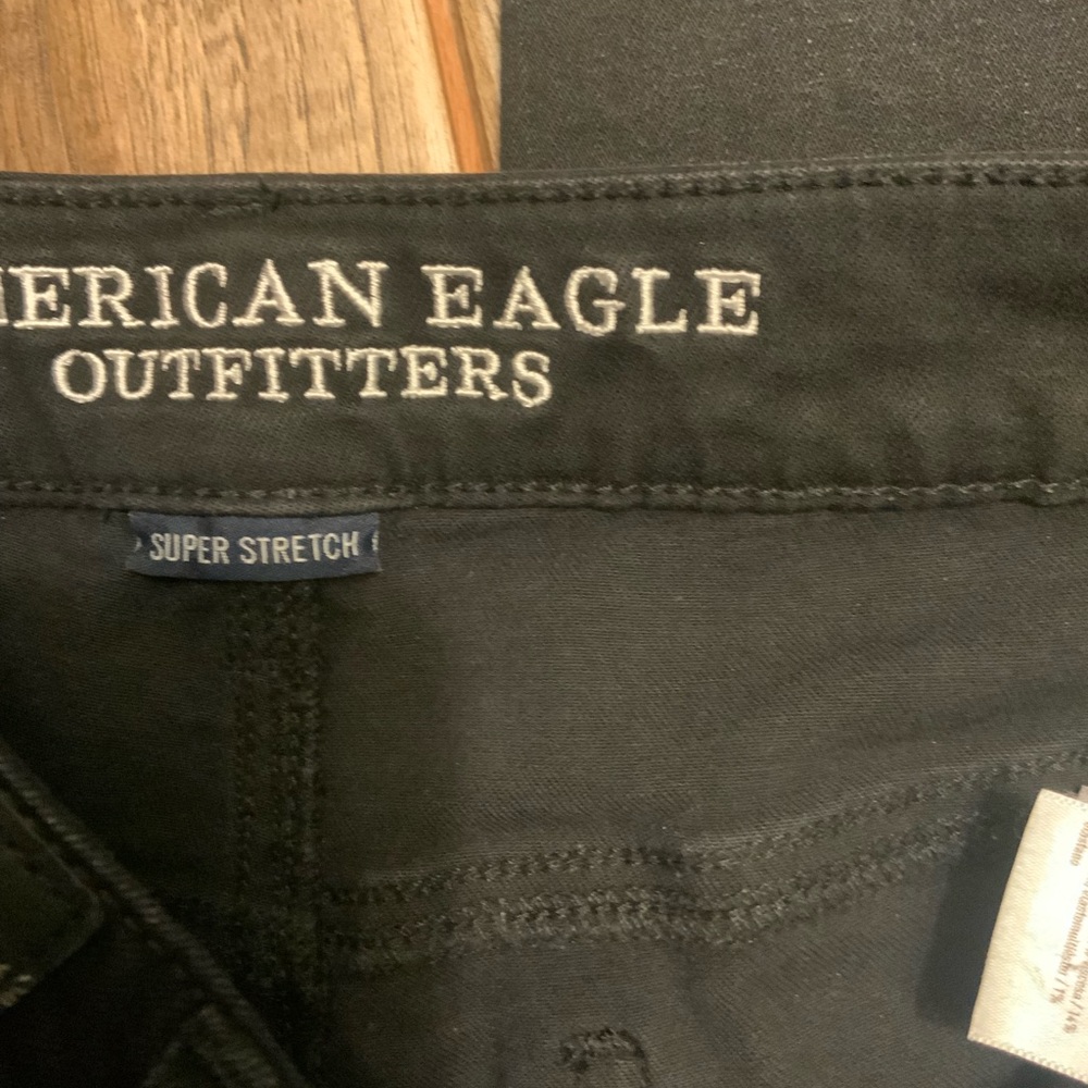 American Eagle Super Stretch Long Distressed Blac… - image 5